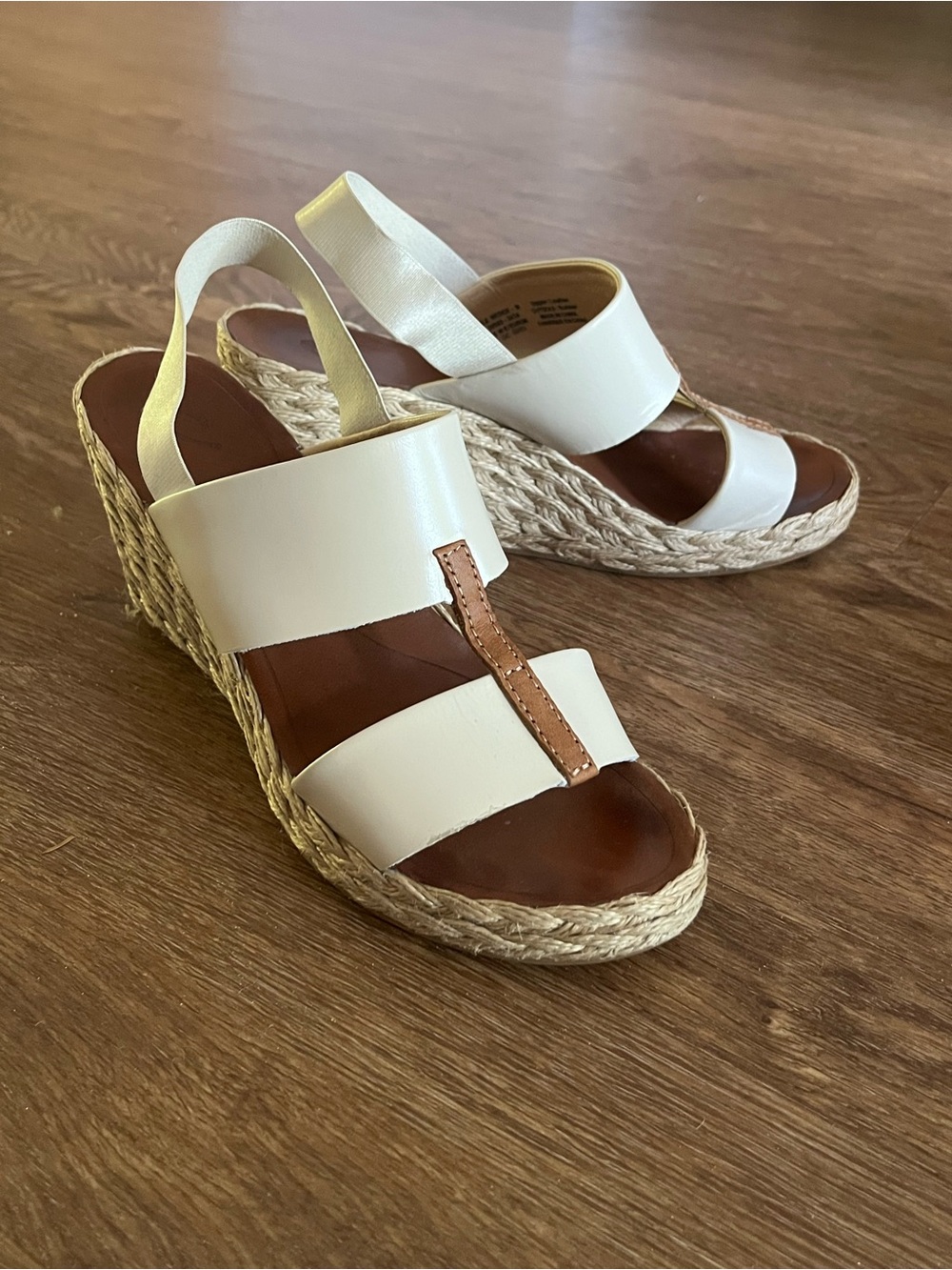OluKai Lile Wedge Espadrille Tapa Tan Saddle Size 8